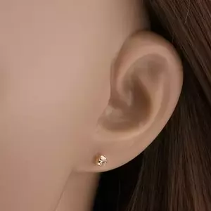 Arany fülbevaló 14K szív átlátszó cirkóniával kép