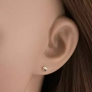 Arany fülbevaló 585 sárga-fehér, átlapoló szívecskékkel kép