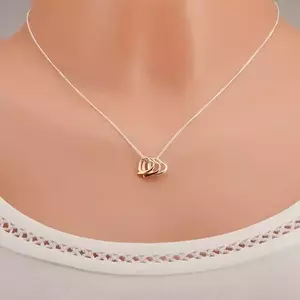 Nyakék - három szívkörvonal és aprószemű lánc, 925 ezüst kép