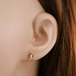 9K arany levél fülbevaló cirkóniákkal kép