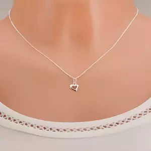 925 ezüst nyakék, aszimetrikus szív körvonalal, spirálos lánc kép