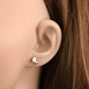 9K arany fülbevaló ló alakú cirkóniával kép