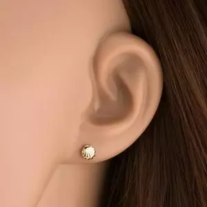 Kagyló alakú 9K arany fülbevaló fényes felülettel kép