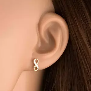 9K arany fülbevaló végtelen motívummal kép