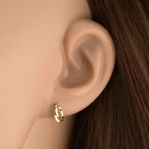 9K arany fülbevaló három aszimmetrikusan elrendezett fél ívben kép