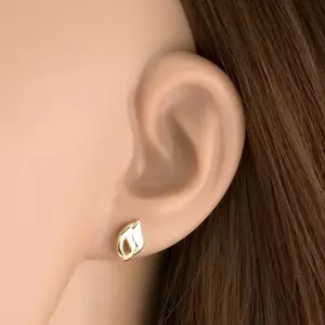 9K arany fülbevaló könnycsepp kéttónusú kivitelben kép