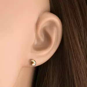 Fülbevaló 9K sárga aranyból holddal és átlátszó cirkóniával kép