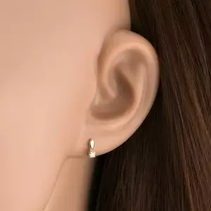 9K arany ovális fülbevaló átlátszó cirkóniával kép