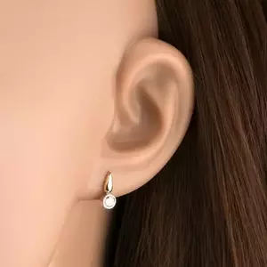 9K arany fülbevaló, cirkóniával a keretben kép