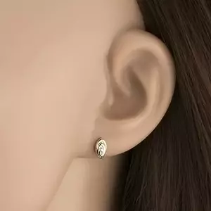 Arany fülbevaló 9K, kétszínű szirom alakú kép