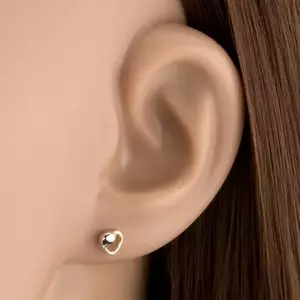 9 karátos arany fülbevaló szív alakú, kétszínű kivitelben kép