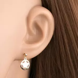 9K arany fülbevaló csillaggal fehérarany karikában kép