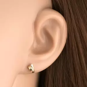 9K arany fülbevaló ív átlátszó cirkónia sorral kép