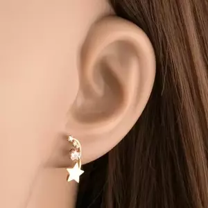 9K arany fülbevaló csillagokkal és cirkónia ívvel kép