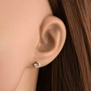 14 karátos arany fülbevaló virág gránáttal és cirkóniával kép