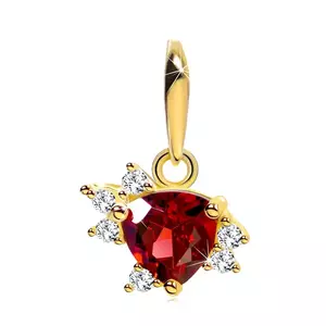 14K arany medál - háromszög alakú gránát átlátszó cirkóniákkal kép