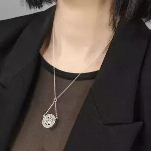 925 ezüst nyakék, medál - életfa cirkóniás szegélyben kép