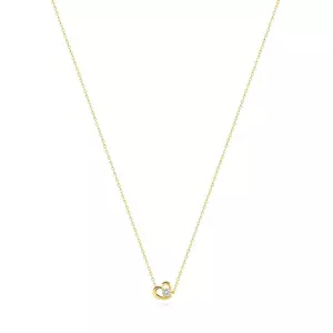Nyaklánc 14K sárga aranyból - aszimmetrikus szív körvonal, átlátszó cirkónia kép