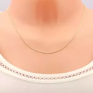 9K arany nyaklánc - sűrűn összekapcsolt, lapos, ovális szemek, 500 mm kép