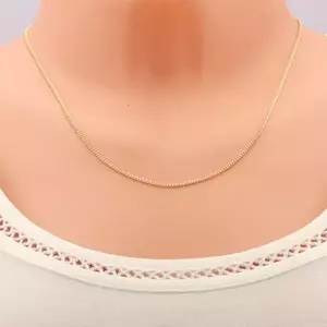 Nyaklánc 9K sárga aranyból - sűrűn összekapcsolt, lapos, ovális szemek, 500 mm kép