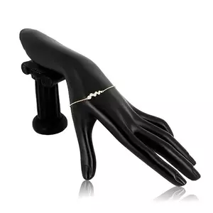 14K arany karkötő - kerek cirkóniák foglalatokban, fénylő lánc kép