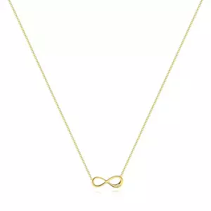 14K arany nyaklánc - lapos végtelen szimbólum átlátszó briliánssal, csillogó lánc kép
