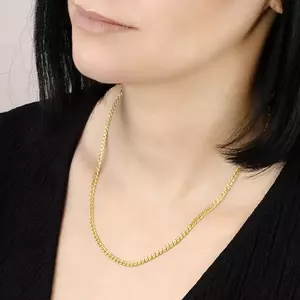 Arany nyaklánc - csillogó nagyobb és kisebb ellipszis szemek, 450 mm kép