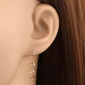 Fülbevaló sárga 14K aranyból - fényes spirál afrikai akasztón kép