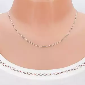 Lánc fehér 9K aranyból - fényes lapos ovális szemek, 500 mm kép