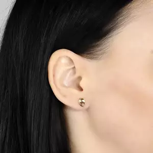 Gyémánt 14K arany fülbevaló, kétszínű csepp csillogó briliánssal kép