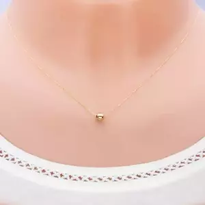 585 arany nyaklánc - fényes golyó vékony csillogó láncon kép