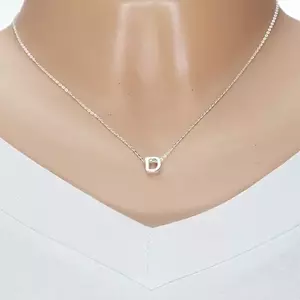 925 ezüst nyaklánc, fényes lánc, nagy nyomtatott D betű kép