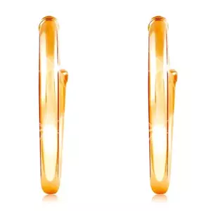 14K sárga arany fülbevaló - karika fényes sima felülettel, 20 mm kép