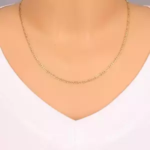 585 arany nyaklánc - Figaro minta, három ovális és egy hosszúkás láncszem, 500 mm kép