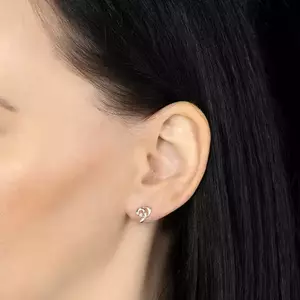 14K kombinált arany fübevaló - ketté választott szív gyémánttal kép