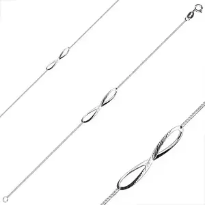 Fényes karkötő 925 ezüstből - végtelenség szimbólum kivágásokkal, szögletes lánc kép