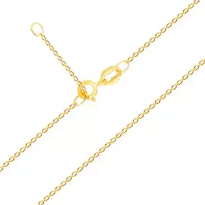 9K arany nyaklánc - keskeny és fényes szív körvonal, ovális láncszemek kép