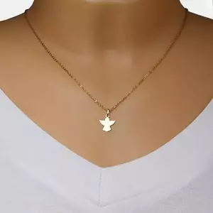 Fényes 585 arany medál - angyal kivágott kitárt szárnyakkal és ruhával kép