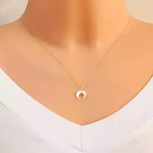 585 sárga arany nyaklánc - gyöngyházfényű hold motívum kép