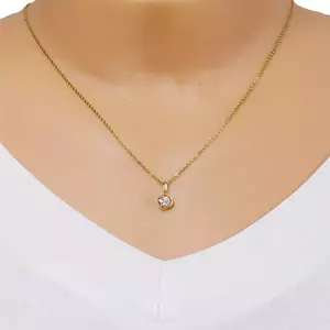 Fényes 585 arany medál – csillogó kerek cirkónia egy hullámos vonalban kép