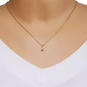 14K sárga arany medál – fényes domború csillag kép