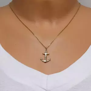 585 sárga arany medál - horgony, sima és fényes kivitelben kép