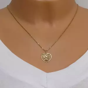 Medál 585 sárga aranyból – szív körvonal terebélyes életfával kép