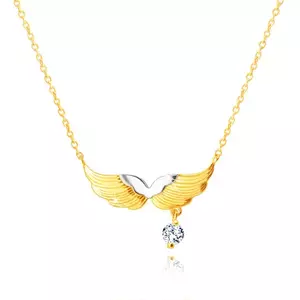 Kombinált 14K arany gyémánt nyaklánc - angyalszárnyak, briliánssal kép