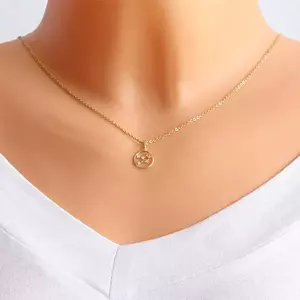 Medál sárga 9K aranyból, "Ikrek" csillagkép kör, tiszta cirkóniákkal kép