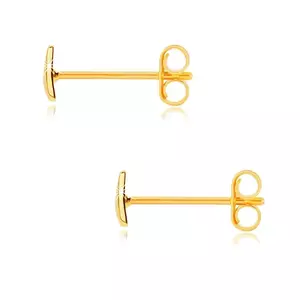 9K sárga arany fülbevaló - tükörsima , fényes háromszögek lekerekítéssel kép