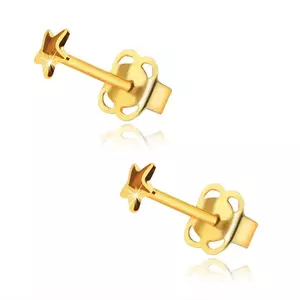 9K sárga arany fülbevaló, tükörsima csillogó csillagok kép