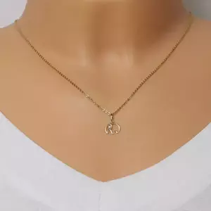 14K sárga arany medál - elefánt körvonala ormánnyal, tiszta cirkóniával kép