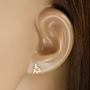 375 sárga arany fülbevaló – fa cikkcakk alakban csavart vonalból egy csillaggal kép