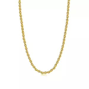 18K sárga arany lánc - egymásra merőleges, hosszúkás láncszemek, 500 mm kép